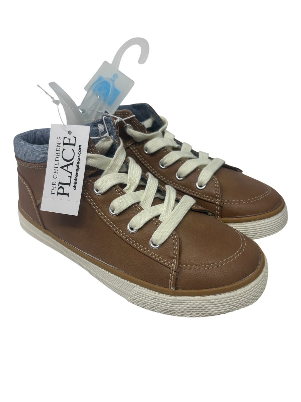 The Children’s Place Boys High Top Faux Leather Sneakers Size 2 NWT